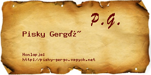 Pisky Gergő névjegykártya